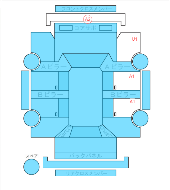 Body condition diagram (damage marks, Japanese labels)