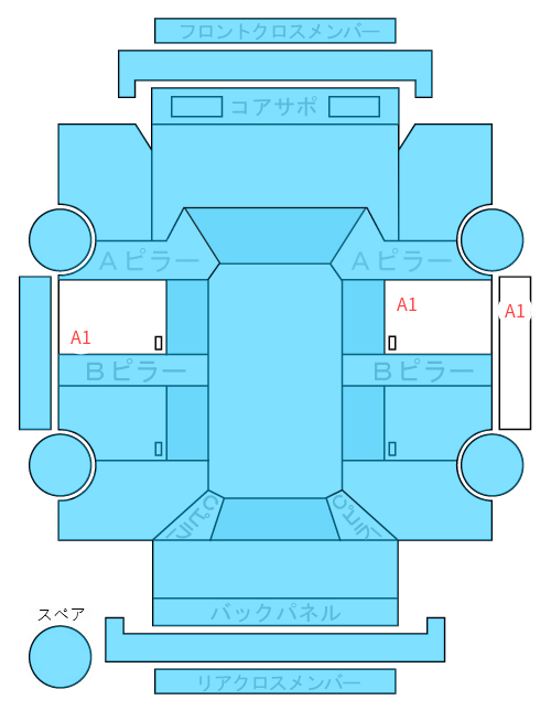Body condition diagram (damage marks, Japanese labels)