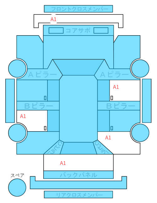 Body condition diagram (damage marks, Japanese labels)