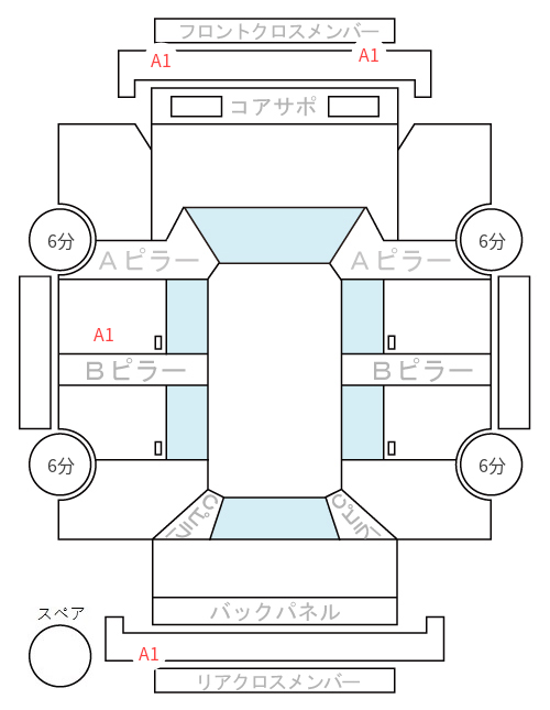 Body condition diagram (damage marks, Japanese labels)