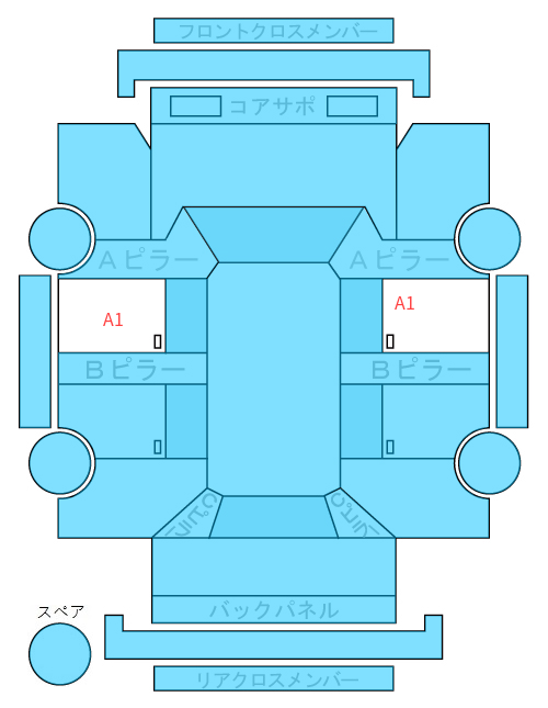 Body condition diagram (damage marks, Japanese labels)