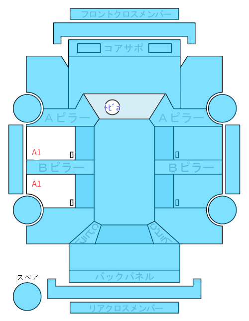 Body condition diagram (damage marks, Japanese labels)