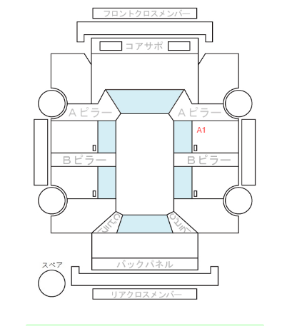 Body condition diagram (damage marks, Japanese labels)