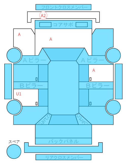 Body condition diagram (damage marks, Japanese labels)