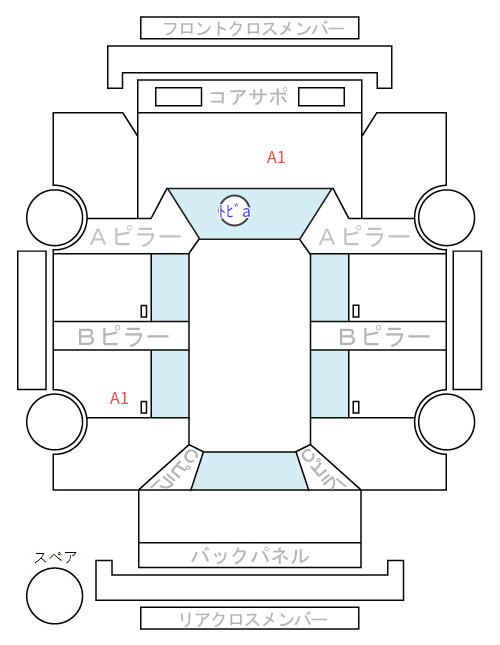 Body condition diagram (damage marks, Japanese labels)