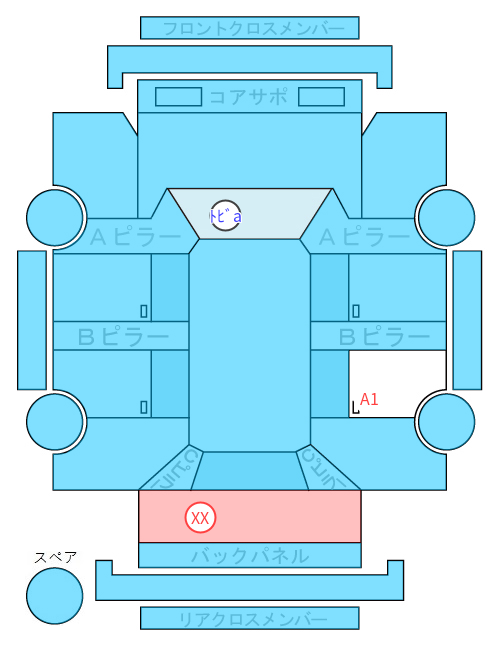 Body condition diagram (damage marks, Japanese labels)
