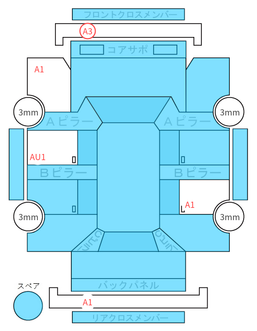 Body condition diagram (damage marks, Japanese labels)