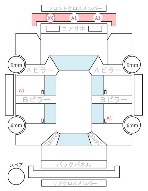 Body condition diagram (damage marks, Japanese labels)
