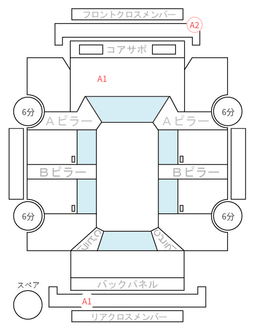 Body condition diagram (damage marks, Japanese labels)