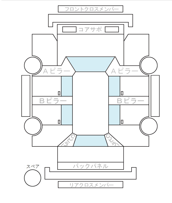 Body condition diagram (damage marks, Japanese labels)