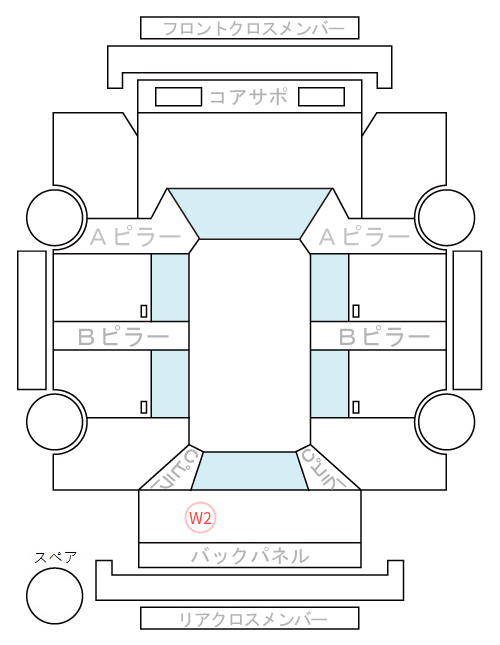 Body condition diagram (damage marks, Japanese labels)