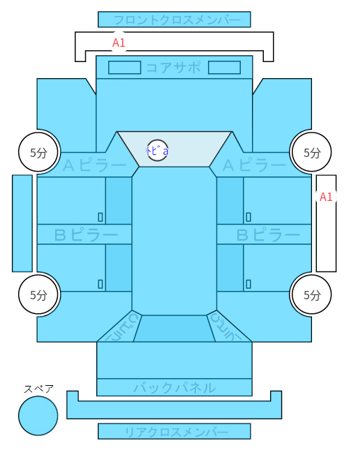 Body condition diagram (damage marks, Japanese labels)