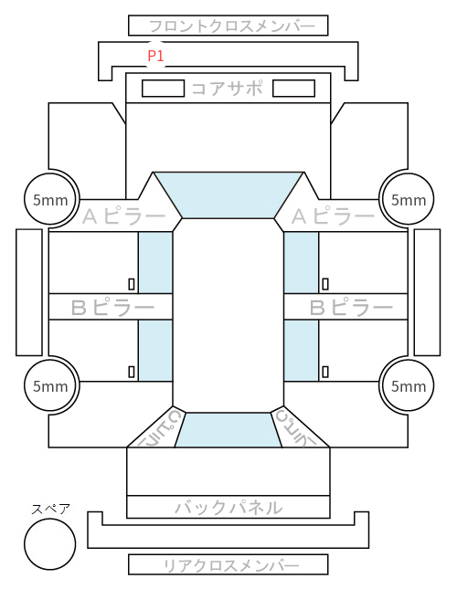 Body condition diagram (damage marks, Japanese labels)