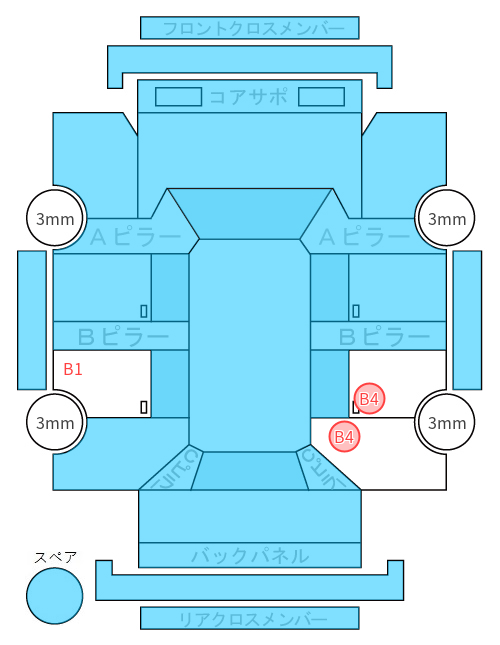 Body condition diagram (damage marks, Japanese labels)