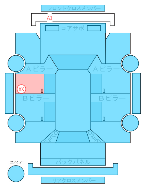 Body condition diagram (damage marks, Japanese labels)