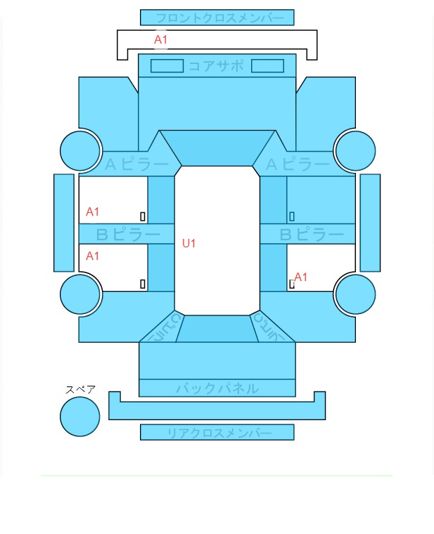 Body condition diagram (damage marks, Japanese labels)