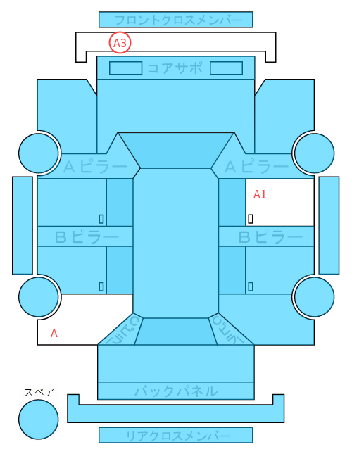 Body condition diagram (damage marks, Japanese labels)