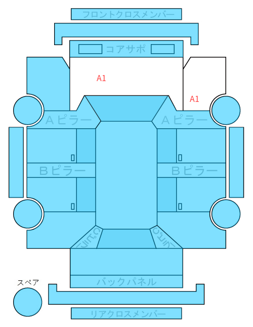 Body condition diagram (damage marks, Japanese labels)