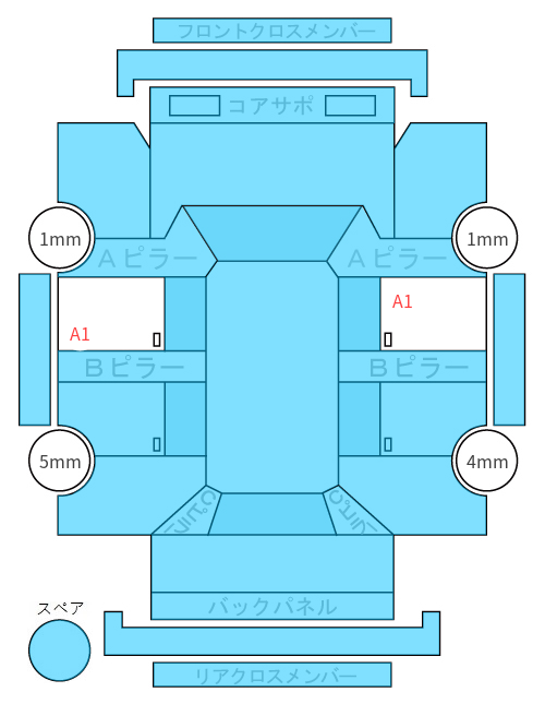Body condition diagram (damage marks, Japanese labels)