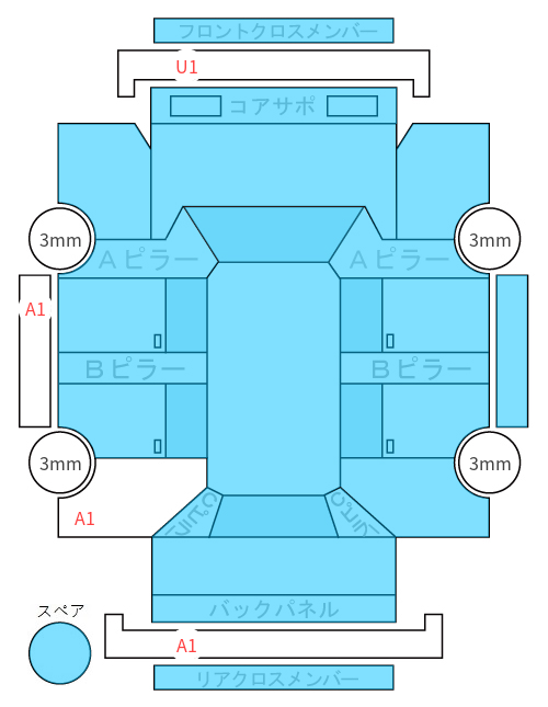 Body condition diagram (damage marks, Japanese labels)