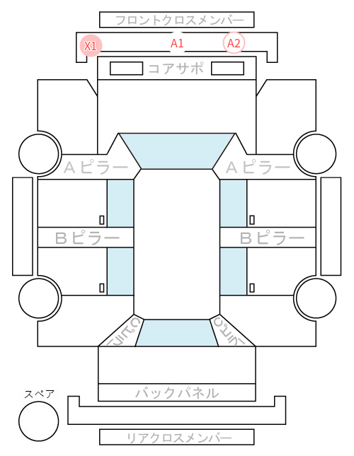 Body condition diagram (damage marks, Japanese labels)