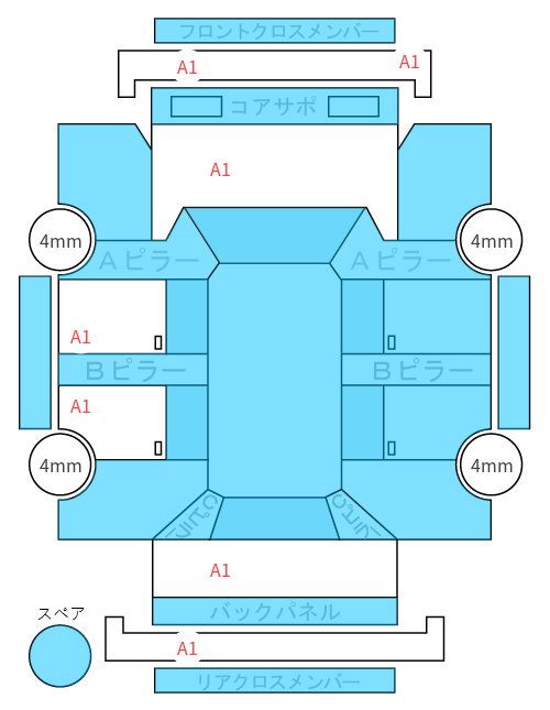 Body condition diagram (damage marks, Japanese labels)