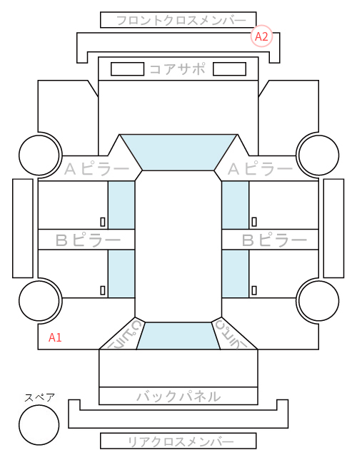 Body condition diagram (damage marks, Japanese labels)