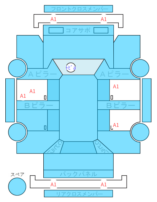 Body condition diagram (damage marks, Japanese labels)