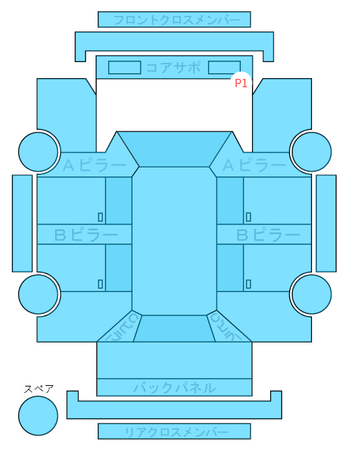 Body condition diagram (damage marks, Japanese labels)