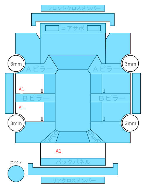 Body condition diagram (damage marks, Japanese labels)