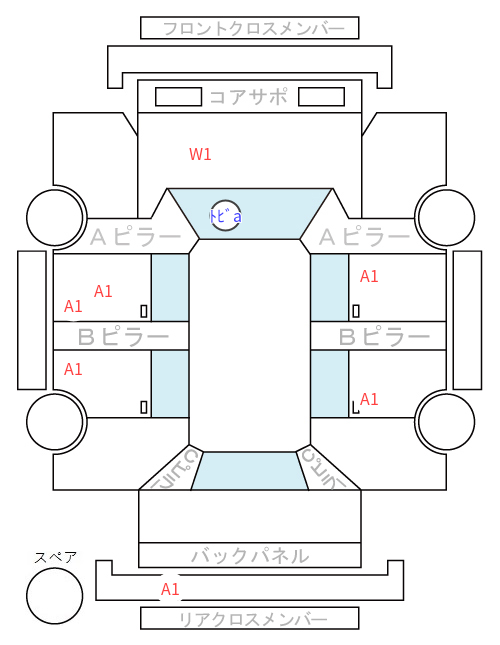 Body condition diagram (damage marks, Japanese labels)