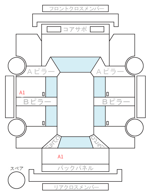 Body condition diagram (damage marks, Japanese labels)