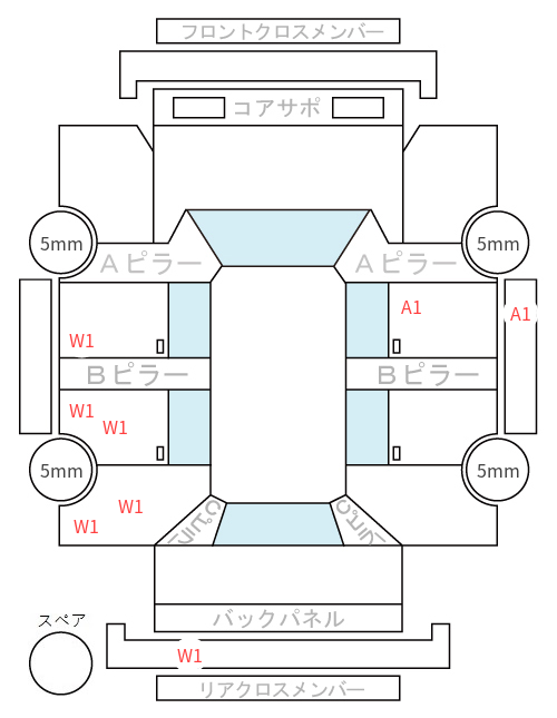Body condition diagram (damage marks, Japanese labels)