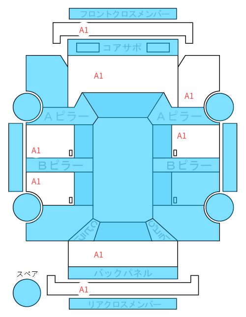 Body condition diagram (damage marks, Japanese labels)