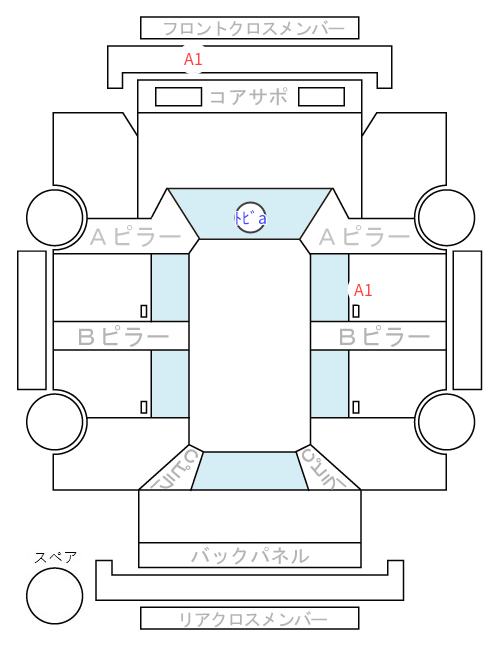 Body condition diagram (damage marks, Japanese labels)