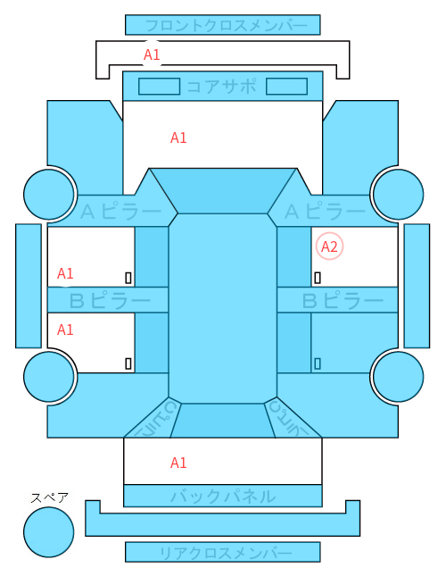 Body condition diagram (damage marks, Japanese labels)