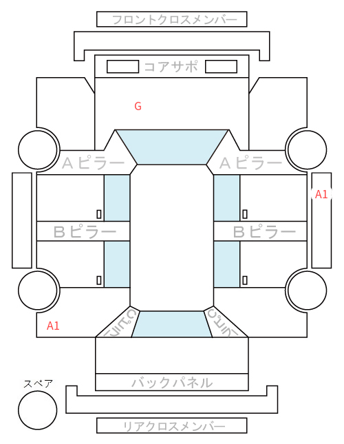 Body condition diagram (damage marks, Japanese labels)