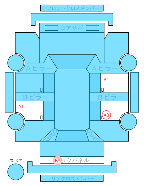Body condition diagram (damage marks, Japanese labels)