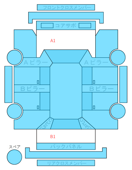 Body condition diagram (damage marks, Japanese labels)