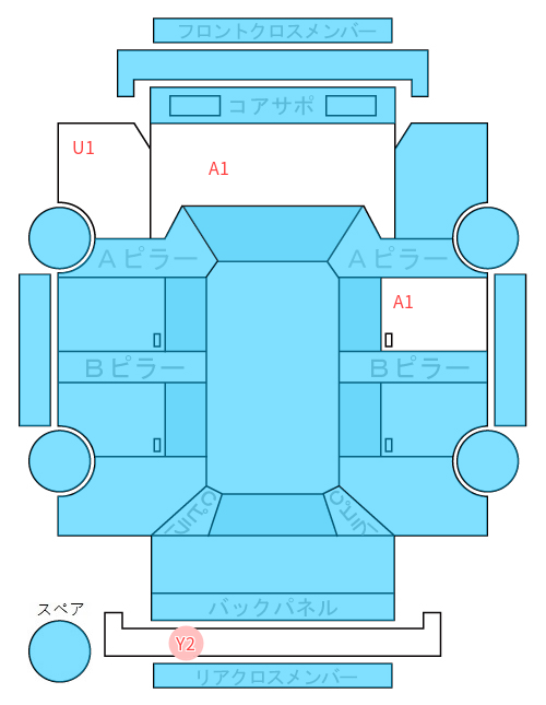 Body condition diagram (damage marks, Japanese labels)