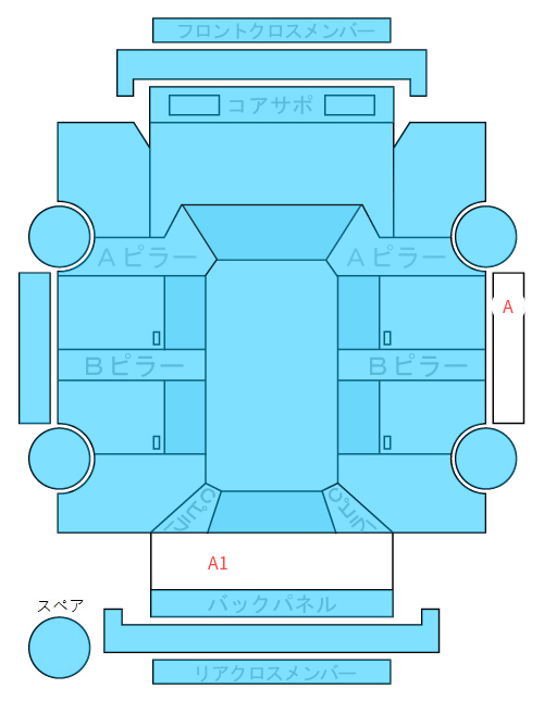 Body condition diagram (damage marks, Japanese labels)