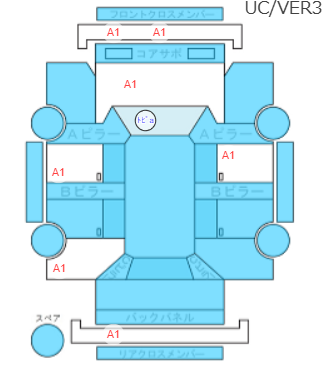Body condition diagram (damage marks, Japanese labels)
