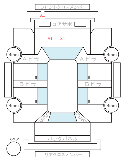 Body condition diagram (damage marks, Japanese labels)
