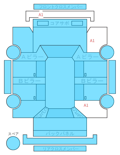 Body condition diagram (damage marks, Japanese labels)