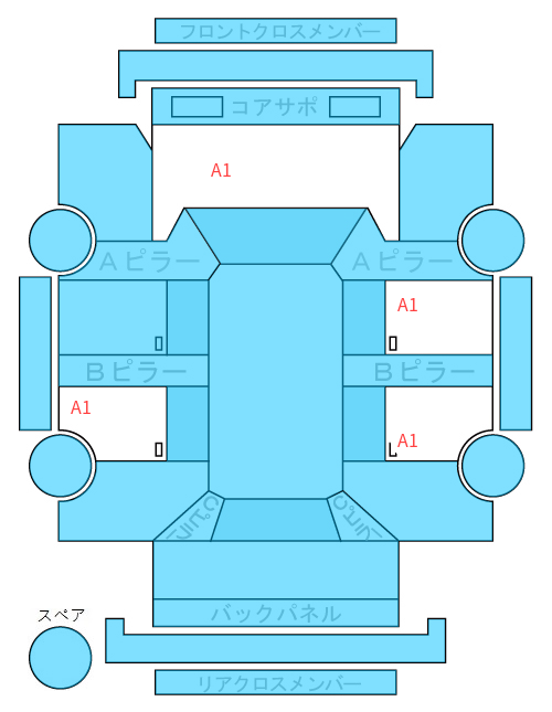 Body condition diagram (damage marks, Japanese labels)