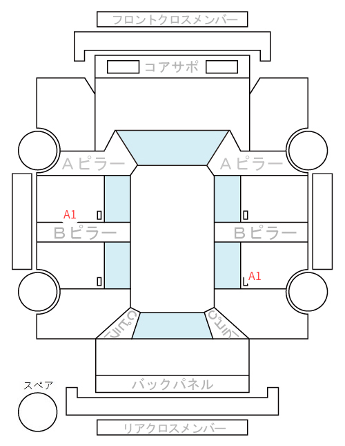 Body condition diagram (damage marks, Japanese labels)