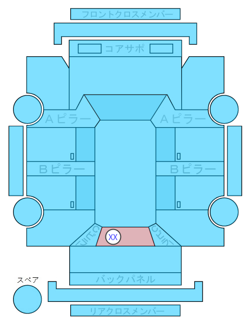 Body condition diagram (damage marks, Japanese labels)