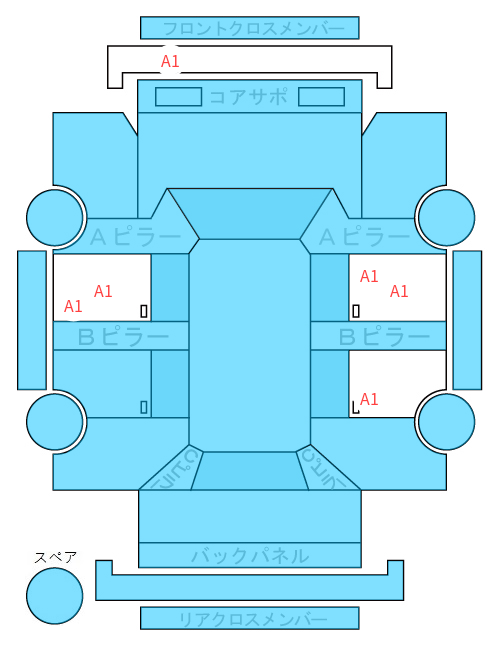 Body condition diagram (damage marks, Japanese labels)