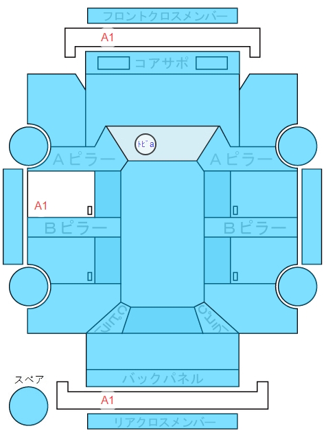 Body condition diagram (damage marks, Japanese labels)