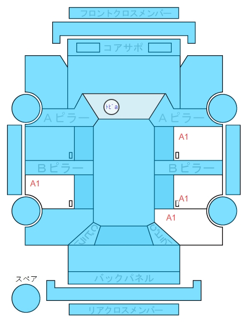 Body condition diagram (damage marks, Japanese labels)